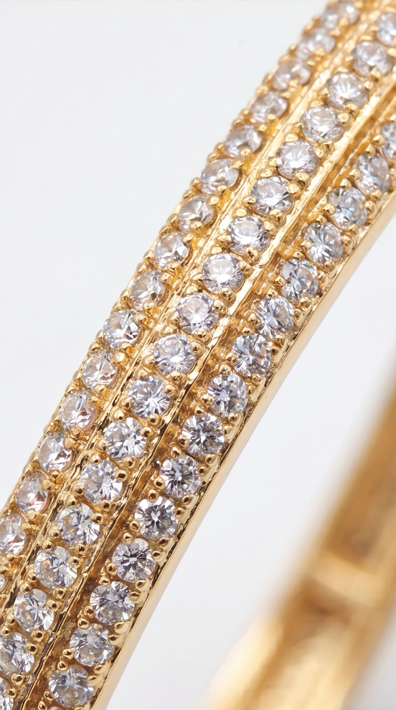 Gold CZ Bangle Bracelet for Women | Pavé Cubic Zirconia Hinged Bracelet | Elegant Stackable Jewelry Gift