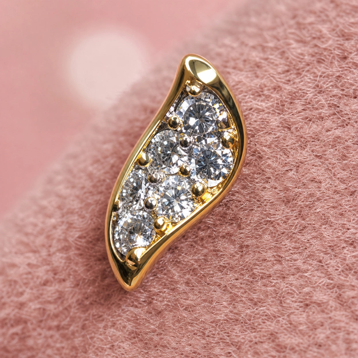 Gold Tone CZ Leaf Stud Earrings for Women | Brass Crystal Earrings | Elegant Minimalist Party Wear Jewelry Gift