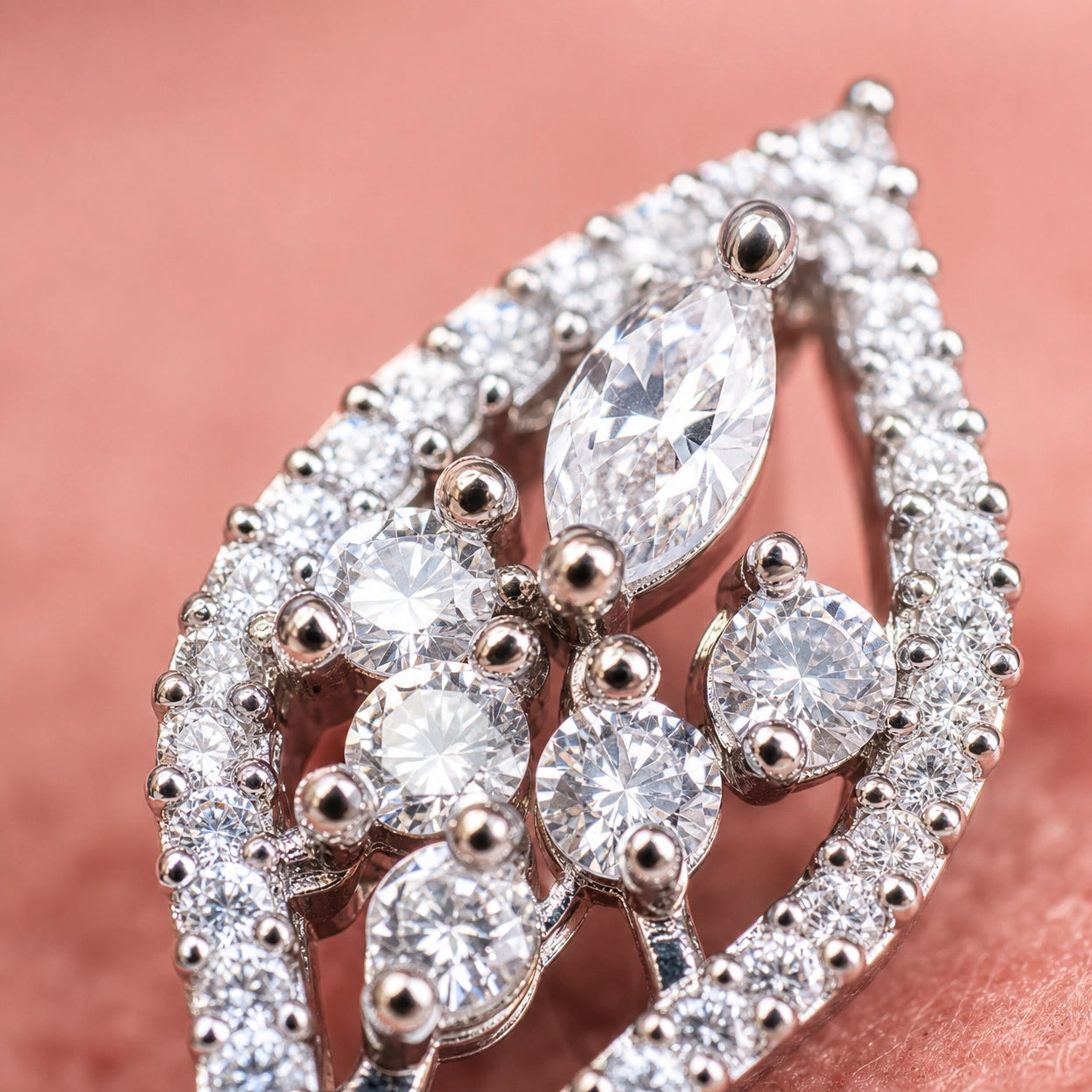 Leaf Design Stud Earrings for Women | Silver Tone CZ Crystal Earrings | Elegant Party Wear Jewelry Gift for Her
