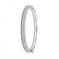 Silver bracelet with small diamonds on a white background