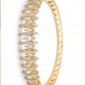 Gold CZ Marquise Bangle Bracelet for Women | Openwork Cubic Zirconia Hinged Bracelet | Elegant Statement Jewelry