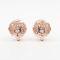 Rose Gold CZ Stud Earrings for Women | Round Crystal Earrings | Minimalist Daily Wear Brass Jewelry Gift