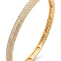 Gold CZ Bangle Bracelet for Women | Pavé Cubic Zirconia Hinged Bracelet | Elegant Stackable Jewelry Gift