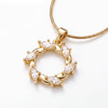 Gold Tone Crystal Circle Pendant Necklace for Women | Open Halo CZ Necklace | Minimal Everyday Jewelry