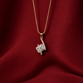 Square Crystal Pendant Necklace for Women | Gold Tone Minimalist Jewellery