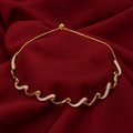 Gold Tone Wavy Necklace for Women | Elegant Modern Statement Jewellery