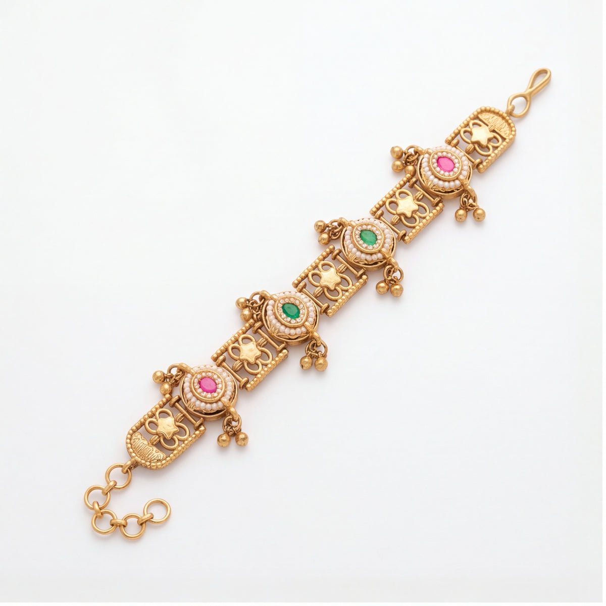 Traditional Multicolor Stone Bracelet for Women | Gold Tone Ethnic Jewellery