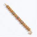 Antique Gold-Tone Floral & Stone Link Bracelet for Women | Festive Ethnic Jewellery