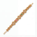 Traditional Pink & Green Stone Bracelet for Women | Gold Tone Ethnic Jewellery