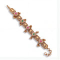 Antique Gold-Tone Ghungroo Bead & Pearl Halo Stone Bracelet for Women | Festive Ethnic Jewellery