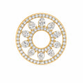 Sunburst CZ Stud Earrings for Women | Gold Tone Circular Earrings | Floral Crystal Party Wear Brass Jewelry
