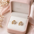 Rose Gold CZ Huggie Hoop Earrings for Women | Pear Cut Crystal Hoop Earrings | Elegant Brass Party Wear Jewelry