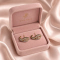 Leaf CZ Stud Earrings for Women | Gold Tone Brass Earrings | Elegant Marquise Crystal Party Wear Jewelry