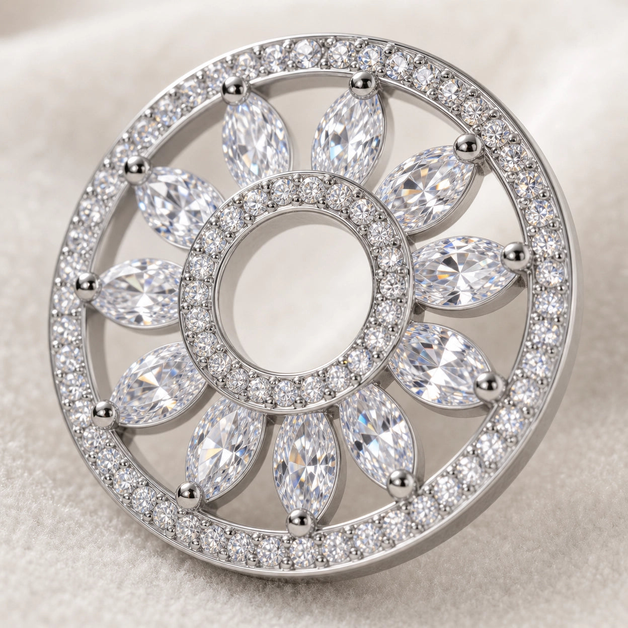 Sunflower CZ Stud Earrings for Women | Silver Tone Floral Earrings | Elegant Crystal Party Wear Brass Jewelry